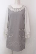 evelyn / 袖シフォンワンピース M グレー O-25-02-19-1022-LO-OP-OW-ZT091