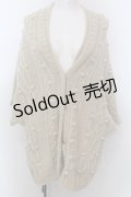 Franche Lippee / 麻混柄編みラメニットカーディガン M ベージュ O-25-02-19-1025-LO-TO-OW-ZT078