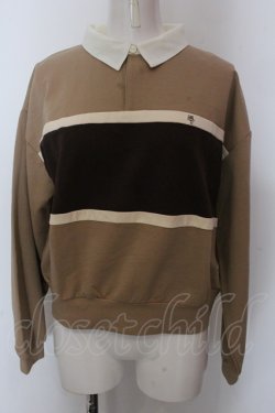 画像1: Fi.n.t / 刺しゅう入りラグビーシャツ F キャメル O-25-02-19-1029-CA-TO-OW-ZT080