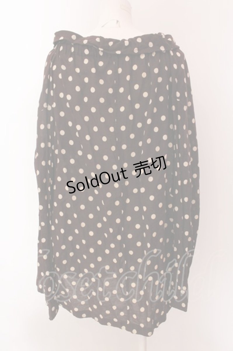 画像3: 【SALE】Jane Marple Dans Le Salon / ギャザーネックドットブラウス M ブラウン O-25-02-19-011-JM-BL-IG-ZT005 (3)