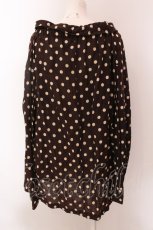 画像3: 【SALE】Jane Marple Dans Le Salon / ギャザーネックドットブラウス M ブラウン O-25-02-19-011-JM-BL-IG-ZT005 (3)