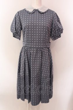 画像1: Jane Marple / ドットジャガードのコクーンドレス M ブルー O-25-02-19-012-JM-OP-OW-ZS