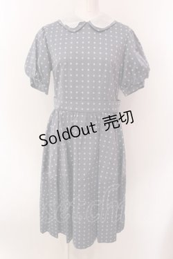 画像1: Jane Marple / ドットジャガードのコクーンドレス M ブルー O-25-02-19-012-JM-OP-OW-ZS