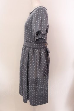 画像2: Jane Marple / ドットジャガードのコクーンドレス M ブルー O-25-02-19-012-JM-OP-OW-ZS