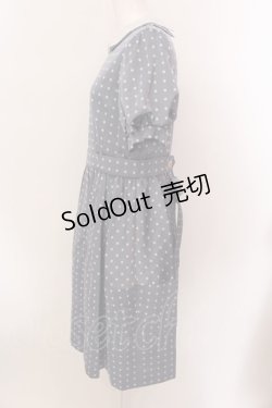 画像2: Jane Marple / ドットジャガードのコクーンドレス M ブルー O-25-02-19-012-JM-OP-OW-ZS