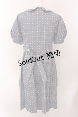 画像3: Jane Marple / ドットジャガードのコクーンドレス M ブルー O-25-02-19-012-JM-OP-OW-ZS