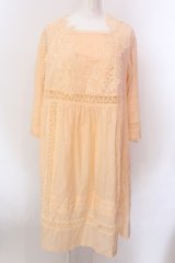 Jane Marple Dans Le Salon / Flower lei yoke dress M ライトオレンジ O-25-02-19-013-JM-OP-IG-ZS
