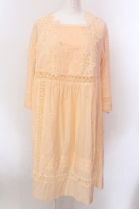 Jane Marple Dans Le Salon / Flower lei yoke dress M ライトオレンジ O-25-02-19-013-JM-OP-IG-ZS