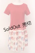 Jane Marple / The 30th Ribbonのトロンプルイユワンピース M アカ×シロ O-25-02-19-014-JM-OP-OW-ZS
