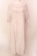 Jane Marple Dans Le Salon / Vintage pattern clothエンパイアドレス M シロ O-25-02-19-018-JM-OP-OW-ZS