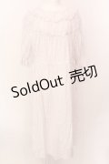 Jane Marple Dans Le Salon / Vintage pattern clothエンパイアドレス M シロ O-25-02-19-018-JM-OP-OW-ZS
