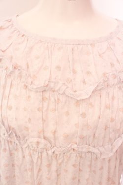 画像2: Jane Marple Dans Le Salon / Vintage pattern clothエンパイアドレス M シロ O-25-02-19-018-JM-OP-OW-ZS