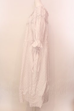 画像3: Jane Marple Dans Le Salon / Vintage pattern clothエンパイアドレス M シロ O-25-02-19-018-JM-OP-OW-ZS