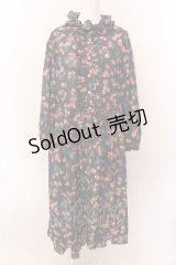 Jane Marple Dans Le Salon / Flowers of Jouy レイヤードドレス M ネイビー O-25-02-19-024-JM-OP-IG-ZS