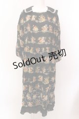Jane Marple / Jubilee flowersサテンカラードレス M クロ O-25-02-19-026-JM-OP-YM-ZS