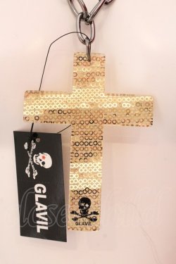 画像2: GLAVIL / BIGクロスネックレス  スパンコールゴールド O-25-02-20-030-PU-AC-IG-ZT432