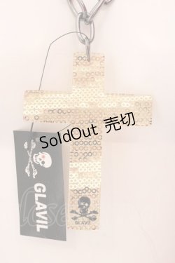 画像2: GLAVIL / BIGクロスネックレス  スパンコールゴールド O-25-02-20-030-PU-AC-IG-ZT432-F003