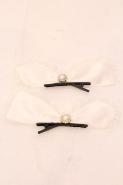 画像1: Rojita / サテンヘアクリップ  シロ O-25-02-20-043-LO-AC-IG-ZT432