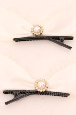 画像2: Rojita / サテンヘアクリップ  シロ O-25-02-20-043-LO-AC-IG-ZT432