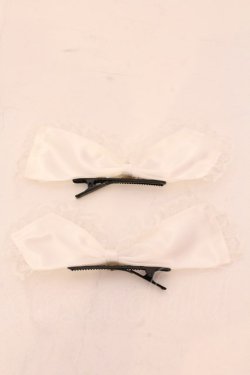 画像3: Rojita / サテンヘアクリップ  シロ O-25-02-20-043-LO-AC-IG-ZT432