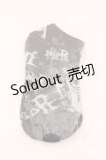 【SALE】NieR CLOTHING / クルー丈ソックス  ボッチ（ブラックｘホワイト） O-25-02-20-050-PU-ZA-YM-ZT432-F001