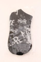 NieR Clothing / クルー丈ソックス  ボッチ（ブラックｘホワイト） O-25-02-20-050-PU-ZA-YM-ZT432