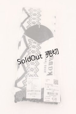 画像2: axes femme kawaii / レースアップ柄オーバーニー F クロ O-25-02-20-052-AX-ZA-OW-OS