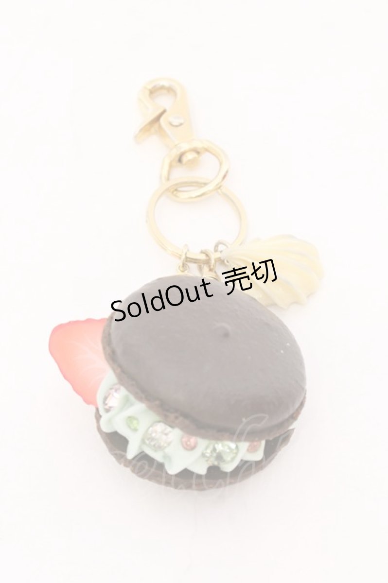 画像1: 【SALE】Q-pot. / PUFFYコラボ/デカミントマカロンキーホルダー  ブラウン×ミント O-25-02-20-065-QP-ZA-IG-ZT432-F002 (1)