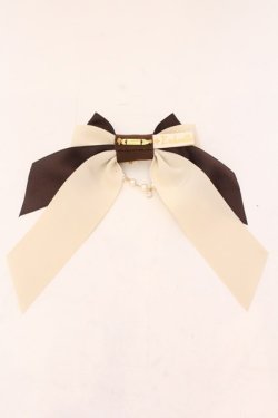画像3: Enchantlic Enchantilly / ロゴ刺繍パールリボンブローチ  ブラウン×アイボリー O-25-02-20-071-LO-ZA-IG-ZT432