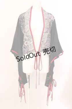画像1: Qutie Frash / ショートカーデ  ブラック　×レッド O-25-02-20-007-QU-TO-IG-OS