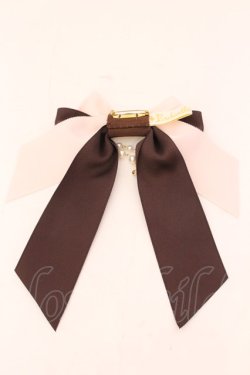 画像3: Enchantlic Enchantilly / ロゴ刺繍パールリボンブローチ  ピンク×ブラウン O-25-02-20-078-LO-ZA-OW-ZT432