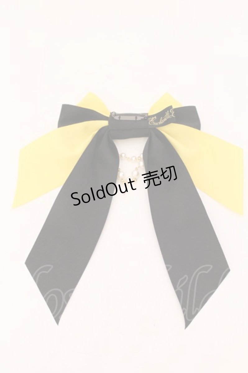 画像3: 【SALE】Enchantlic Enchantilly / ロゴ刺繍パールリボンブローチ  イエロー×クロ O-25-02-20-081-LO-ZA-IG-ZT432-F004 (3)
