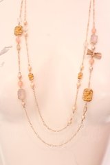 axes femme / ストーンビーズ2連ネックレス  ピンクゴールド O-25-02-20-025-AX-AC-IG-ZT432