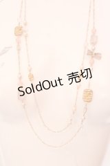 axes femme / ストーンビーズ2連ネックレス  ピンクゴールド O-25-02-20-025-AX-AC-IG-ZT432-F003