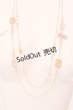 画像1: 【SALE】axes femme / ストーンビーズ2連ネックレス  ピンクゴールド O-25-02-20-025-AX-AC-IG-ZT432-F003