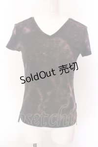 Ozz On / Vネックタイダイトップス  パープル O-25-02-22-026-OO-TO-OW-OS