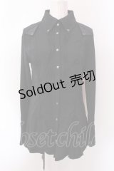 Ozz oneste / チャイナボタンシャドーストライプブラウス  ブラック O-25-02-22-027-OO-BL-IG-OS