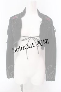 Ozz Croce / レースアップショートボレロ  ブラック×レッド O-25-02-22-028-OO-TO-IG-OS