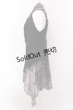 画像2: Ozz Croce / 柄切替ネットロングジレ  ブラック O-25-02-22-029-OO-TO-IG-OS