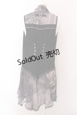 画像3: Ozz Croce / 柄切替ネットロングジレ  ブラック O-25-02-22-029-OO-TO-IG-OS