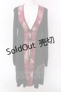 Ozz oneste / サイドレースアップニットチャイナカーディガン  ブラック×ワイン O-25-02-22-030-OO-TO-IG-OS