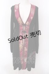Ozz oneste / サイドレースアップニットチャイナカーディガン  ブラック×ワイン O-25-02-22-030-OO-TO-IG-OS