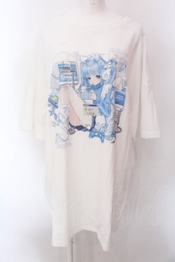 画像1: ililil / ねこみみてんしちゃんTシャツver2 F ホワイト O-25-02-22-033-PU-TS-YM-ZI
