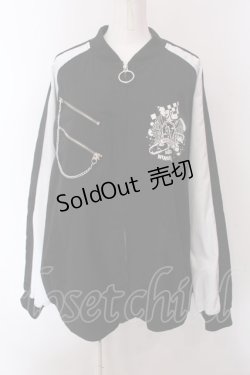 画像1: TRAVAS TOKYO / アイドルマスターコラボ 二宮飛鳥ラグランブルゾン F ブラック×ホワイト O-25-02-22-034-PU-JA-OW-ZY