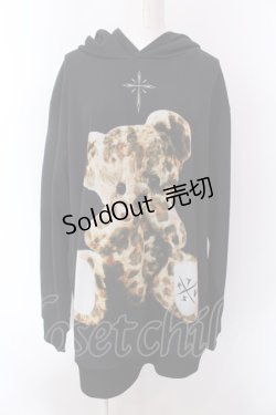 画像1: TRAVAS TOKYO / Leopard Furry bearプルパーカー F ブラック O-25-02-22-036-PU-TO-OW-ZI