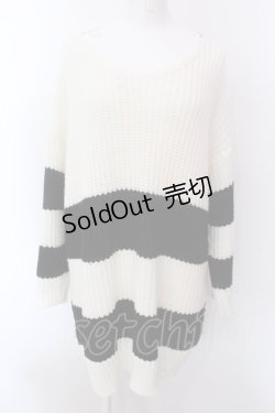 画像1: KRY CLOTHING / CHLL 2 ボーダーニットソー  ブラックｘホワイト O-25-02-22-039-EL-TO-YM-ZY