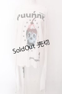 million dollar orchestra / スカルptパンキッシュカットソー F ホワイト O-25-02-22-041-PU-TO-OW-ZI