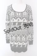 GHOST of HARLEM / スカル総柄ニット F ブラック×ホワイト O-25-02-22-042-GL-TO-IG-OS