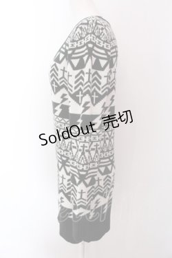 画像2: GHOST of HARLEM / スカル総柄ニット F ブラック×ホワイト O-25-02-22-042-GL-TO-IG-OS