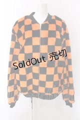 Candy Stripper / CHECKERED FLAG FUR BLOUSON ブルゾン  オレンジ×ブラック O-25-02-22-048-PU-CO-IG-OS